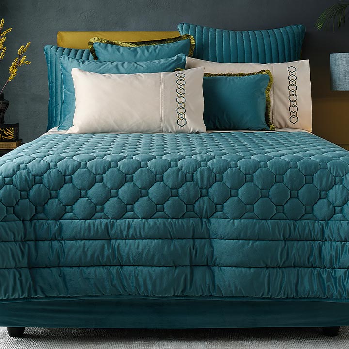 Royale Continental Comforter Bedding Set Teal